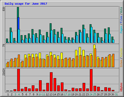 Daily usage for June 2017