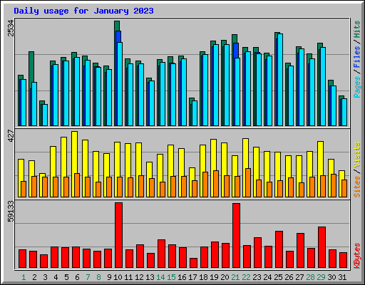 Daily usage for January 2023