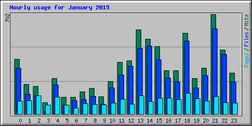 Hourly usage for January 2015