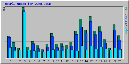 Hourly usage for June 2015