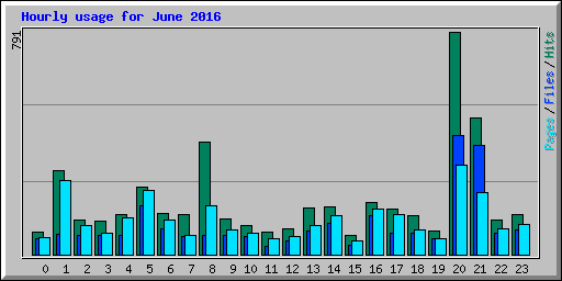 Hourly usage for June 2016