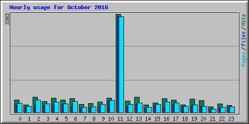 Hourly usage for October 2016