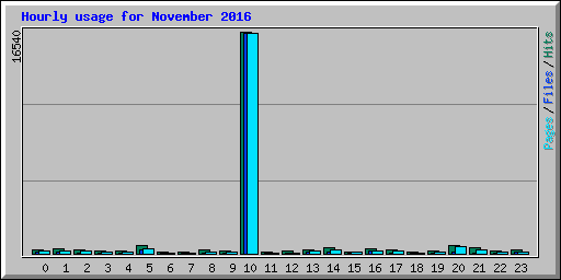 Hourly usage for November 2016