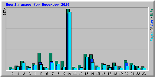 Hourly usage for December 2016