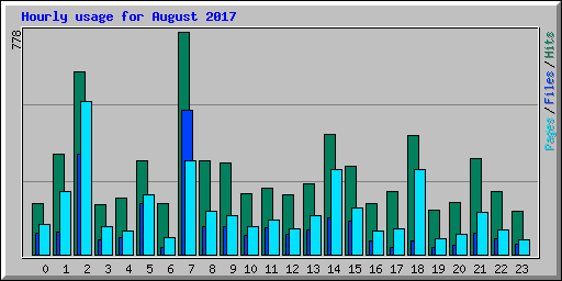 Hourly usage for August 2017