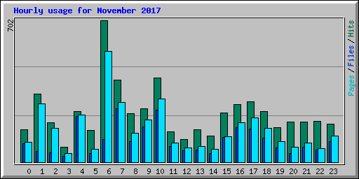 Hourly usage for November 2017