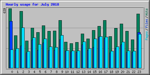 Hourly usage for July 2018