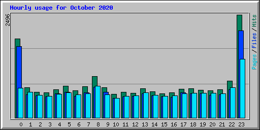 Hourly usage for October 2020