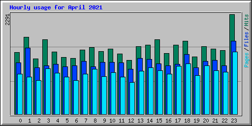 Hourly usage for April 2021