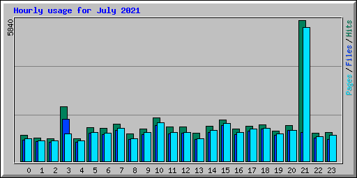 Hourly usage for July 2021