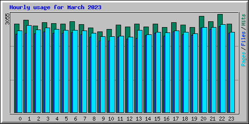 Hourly usage for March 2023