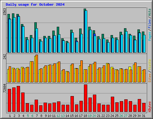 Daily usage for October 2024