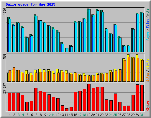 Daily usage for May 2025