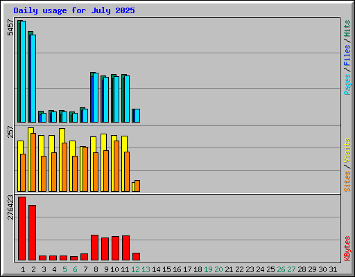 Daily usage for July 2025